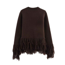 Fashionable Tassel-Trimmed Button Knitted Coat For Women