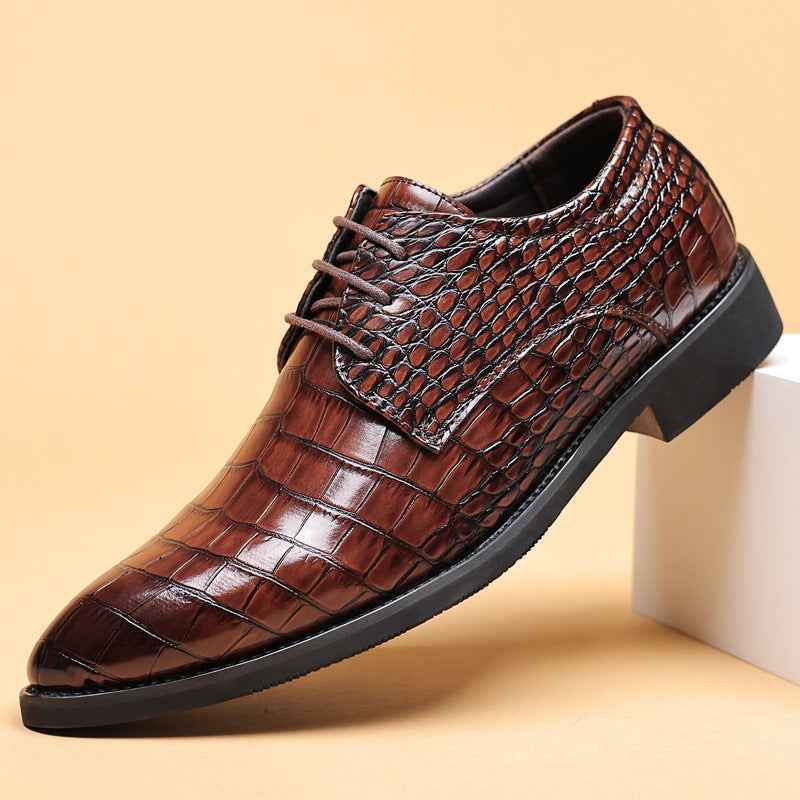 Men's Business Casual Shoes Fish Grain British Leather Shoes