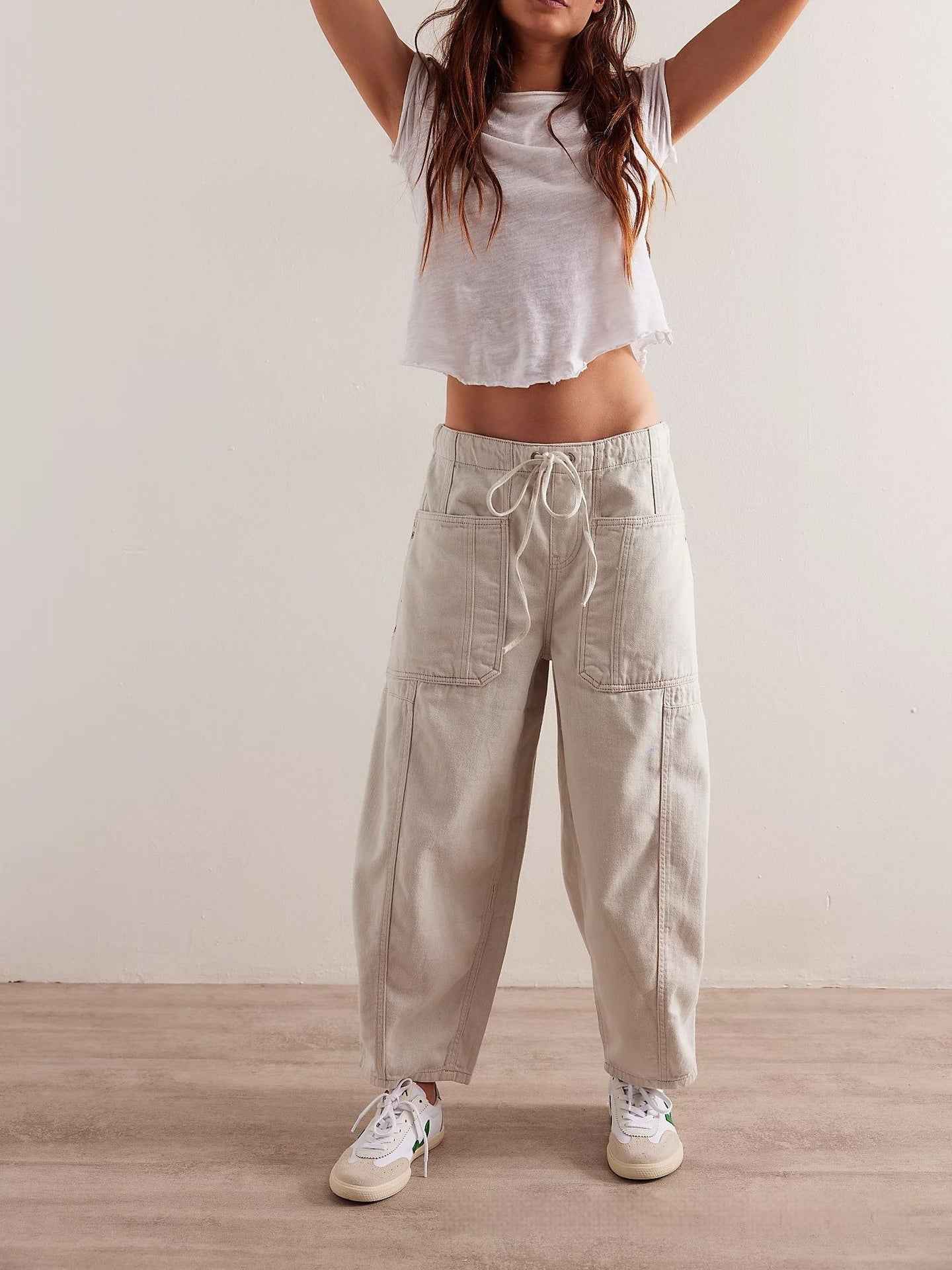 Casual Loose Low-Waist Barrel-Shape Womens Jeans