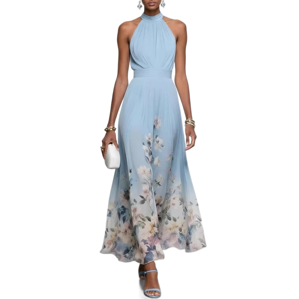 V-neck Waist Trimming Ruffles Elegant Dress by Mirlaine Univers