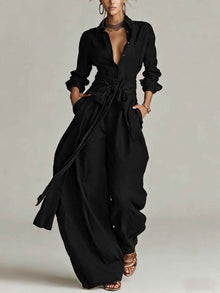 Solid-color High-waisted Short-sleeve Pants Fashion Casual Set
