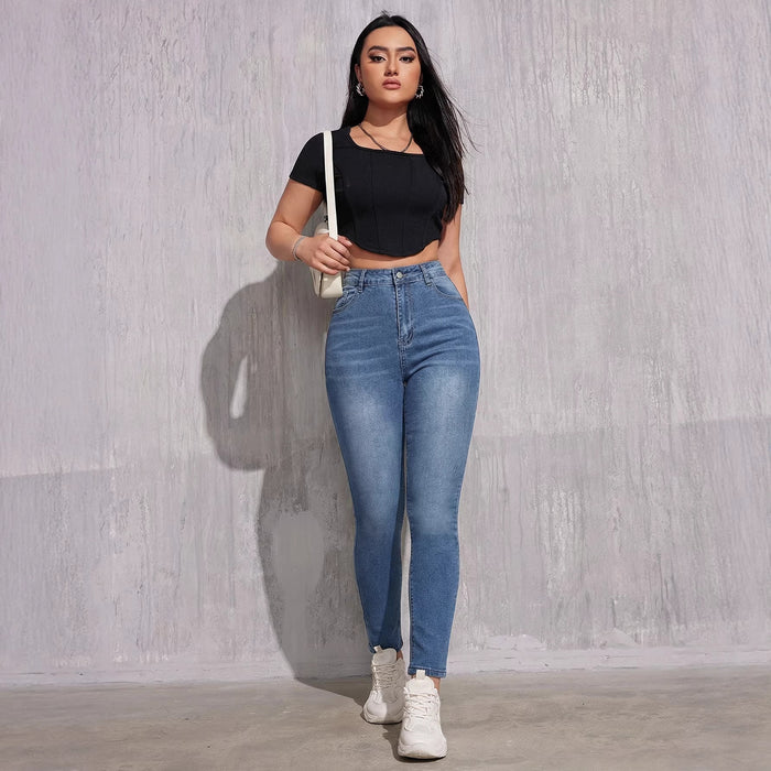 High-waisted Butt-lifting Skinny Jeans For Women