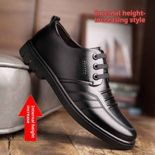 Men's Height Increasing Insole Genuine Leather Business Casual Leather Shoes