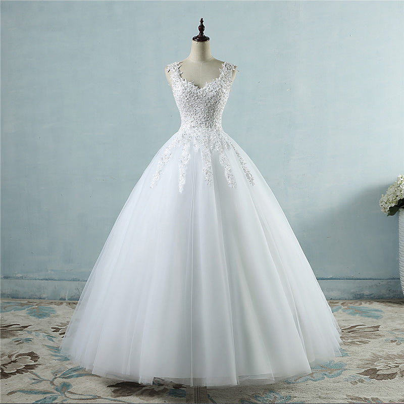High Waist Wedding Dress With Deep V-neck by Mirlaine Univers