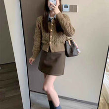 Solid-color Soft Chewy Braided Knit Cardigan For Women Autumnwinter
