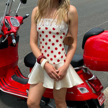 Women's Lace-trimmed Polka-dot Slip Dress by Mirlaine Univers