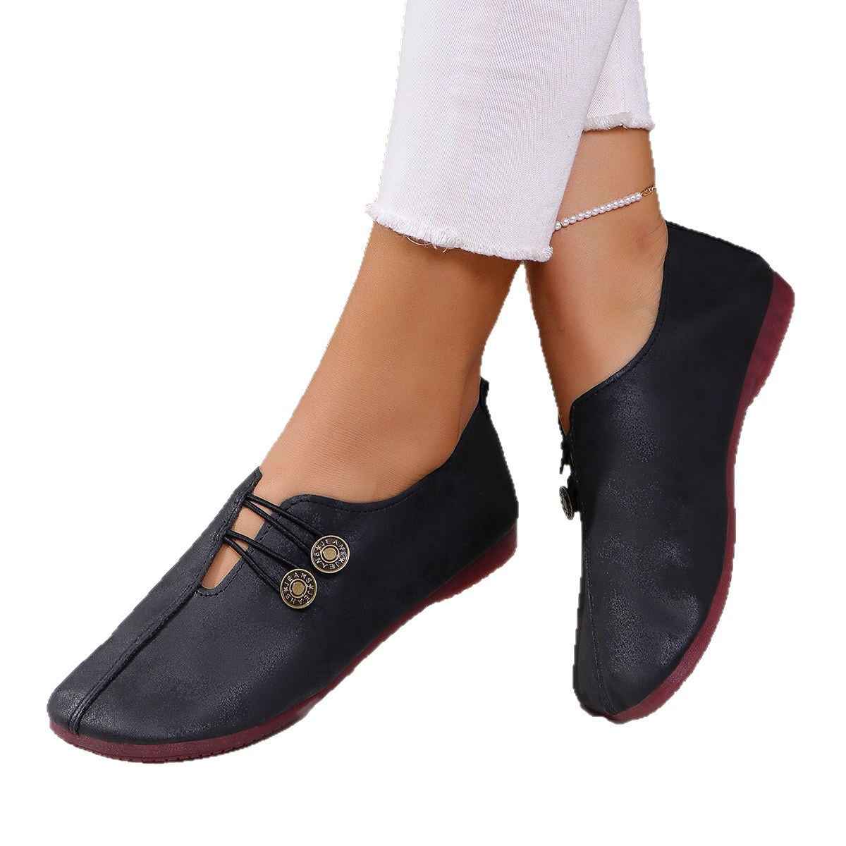 Ins Square Toe Slip-on Sandals Summer Fashion Soft Flat Shoes For Women