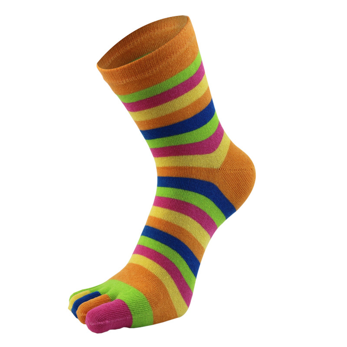 Five Finger Socks For Women Orange Pure Cotton One Pair