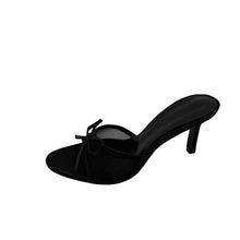 Fashionable Bow-Tie Open-Toe Mesh High-Heel Slide Sandals For Women