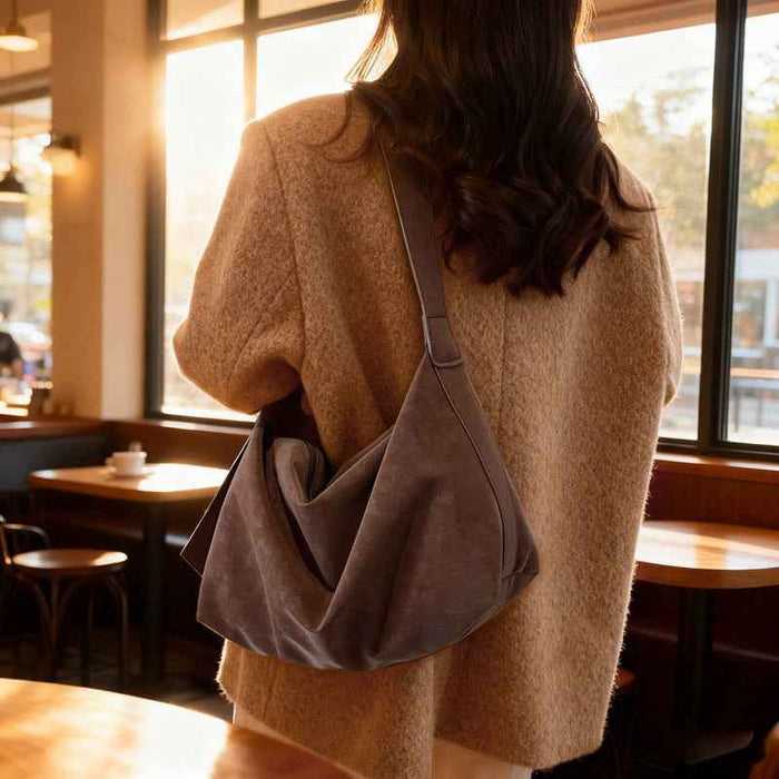 Sac bandoulière minimaliste, élégant et décontracté pour femme à grande capacité