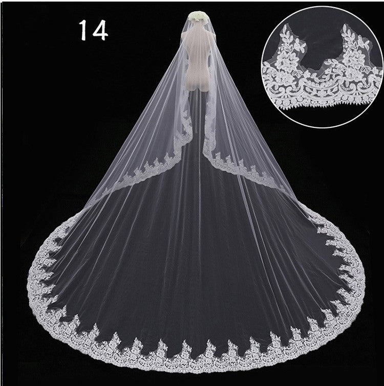 Bridal Wedding Dress Long Tail Luxury Super Fairy Wedding Veil by Mirlaine Univers