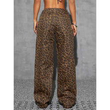 Retro Leopard Print High-waist Jeans