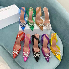 PVC Transparent Bow Pointed Toe Sandals For Women
