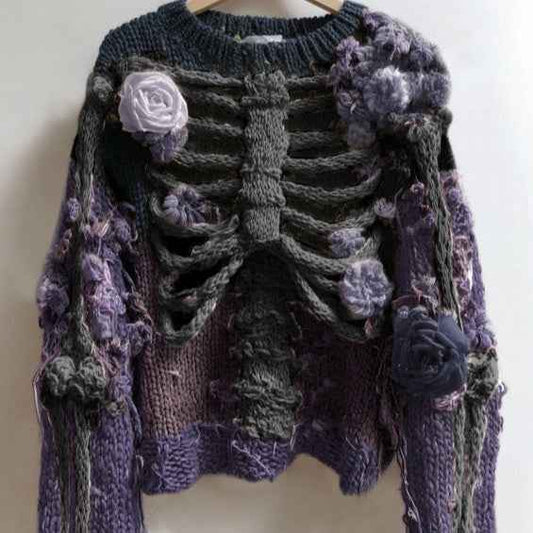 Halloween Bestseller 3D Digital-Print Womens Crew-Neck Loose Sweater