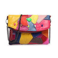 Fashionable Patchwork Color-Block Chain ShoulderCrossbody Bag