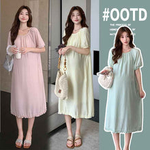 Sweet-style Age-reducing Chiffon Midi Dress With Pockets
