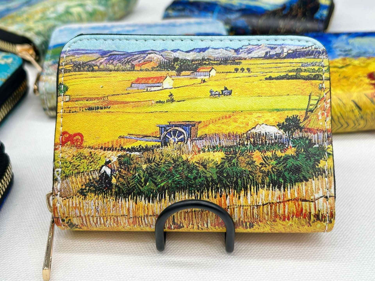 Retro Oil Painting Van Gogh Design High-Capacity Anti-Magnetic Multi-Card Cardholder