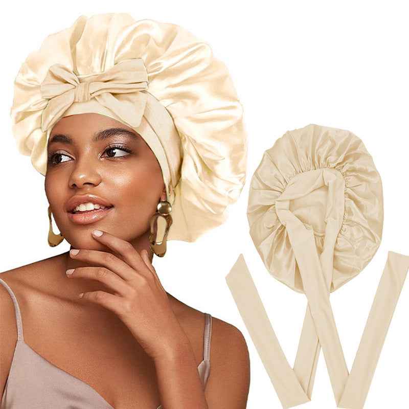 Single Layer Ribbon Round Cap Bow Artificial Silk