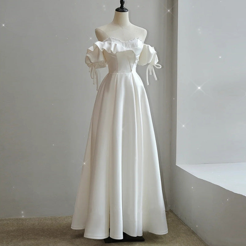 Satin Light Wedding Dress Bride French Super Fairy by Mirlaine Univers