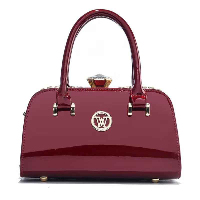 Shiny Leather Diamond-Embellished Simple And Elegant Womens Bag Multi-Functional Evening Clutch