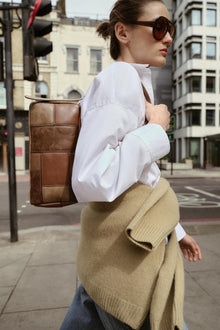 Fashionable Color-Block Patchwork Retro Shoulder And Clutch Bag by Mirlaine Univers