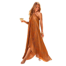 Womens Sleeveless Halterneck Backless Holiday Dress
