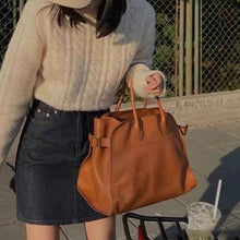 Womens Commuter Tote Bag In Textured Suede