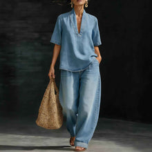 Women's Casual Retro Denim Pants Set