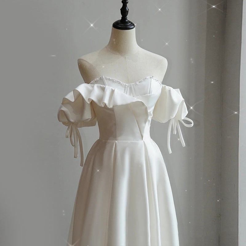 Satin Light Wedding Dress Bride French Super Fairy by Mirlaine Univers