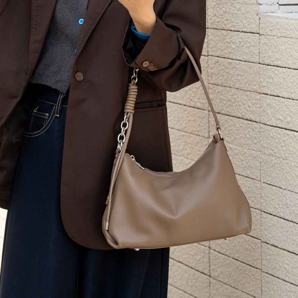 Womens Natural Cowhide Shoulder Crossbody Bag