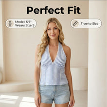 Women's Summer Striped Backless Lace Camisole