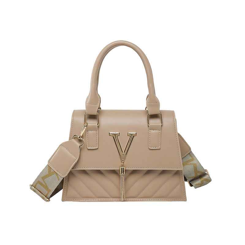 Womens Fashion Solid-Color Tassel Crossbody Bag