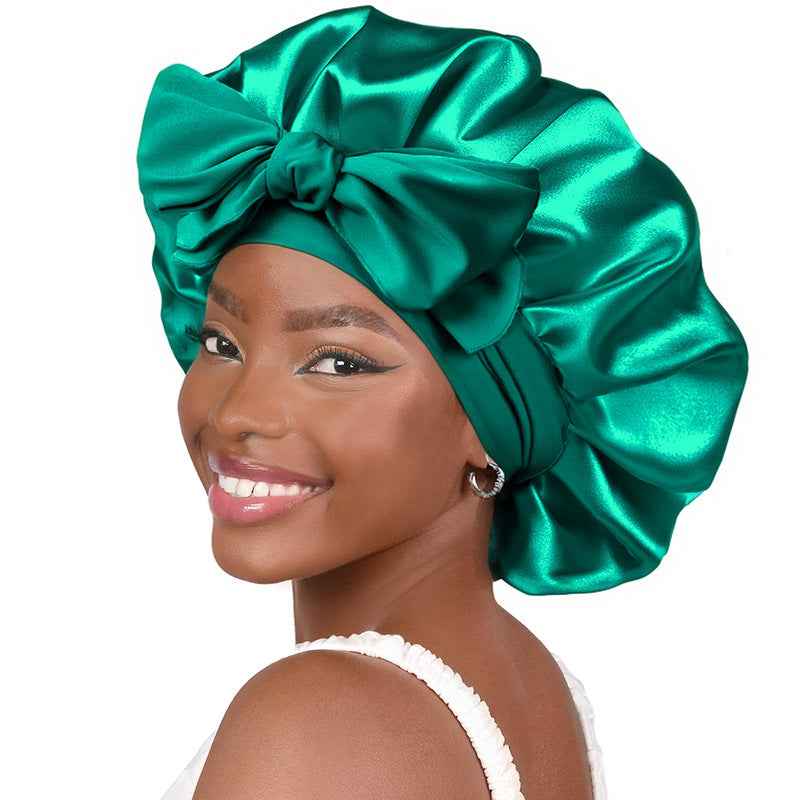 Single Layer Ribbon Round Cap Bow Artificial Silk