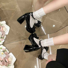 2026 Spring Sweet Bow & Pearl Mary Jane Heels For Women-Cute Platform Block Heel Pumps For Dressy Outings