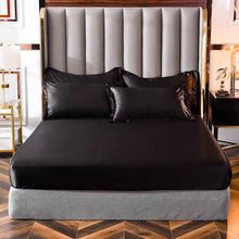 Popular Washed Silk Fitted Sheet Solid Color Home Textile Fitted Sheet