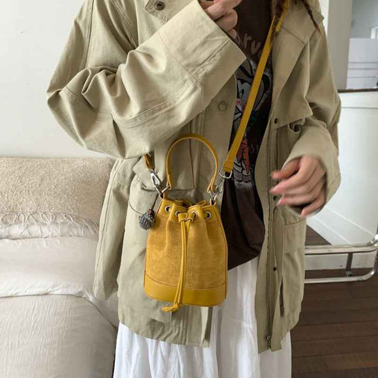 Drawstring Handle All-Match Bucket Bag For Women