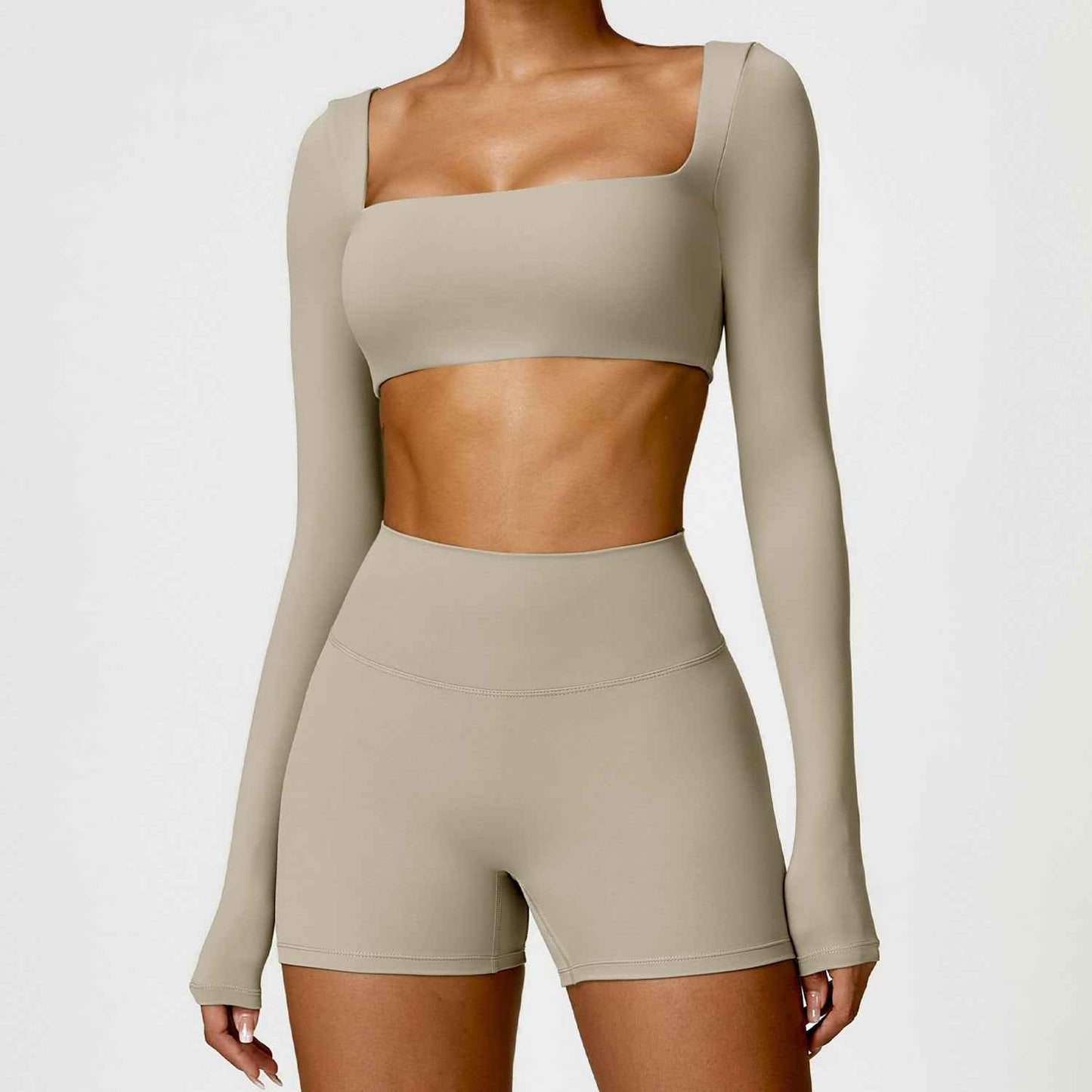 Winter Nude Feel Tight Yoga Suit High-waist Quick-drying Running Sports Workout Clothes