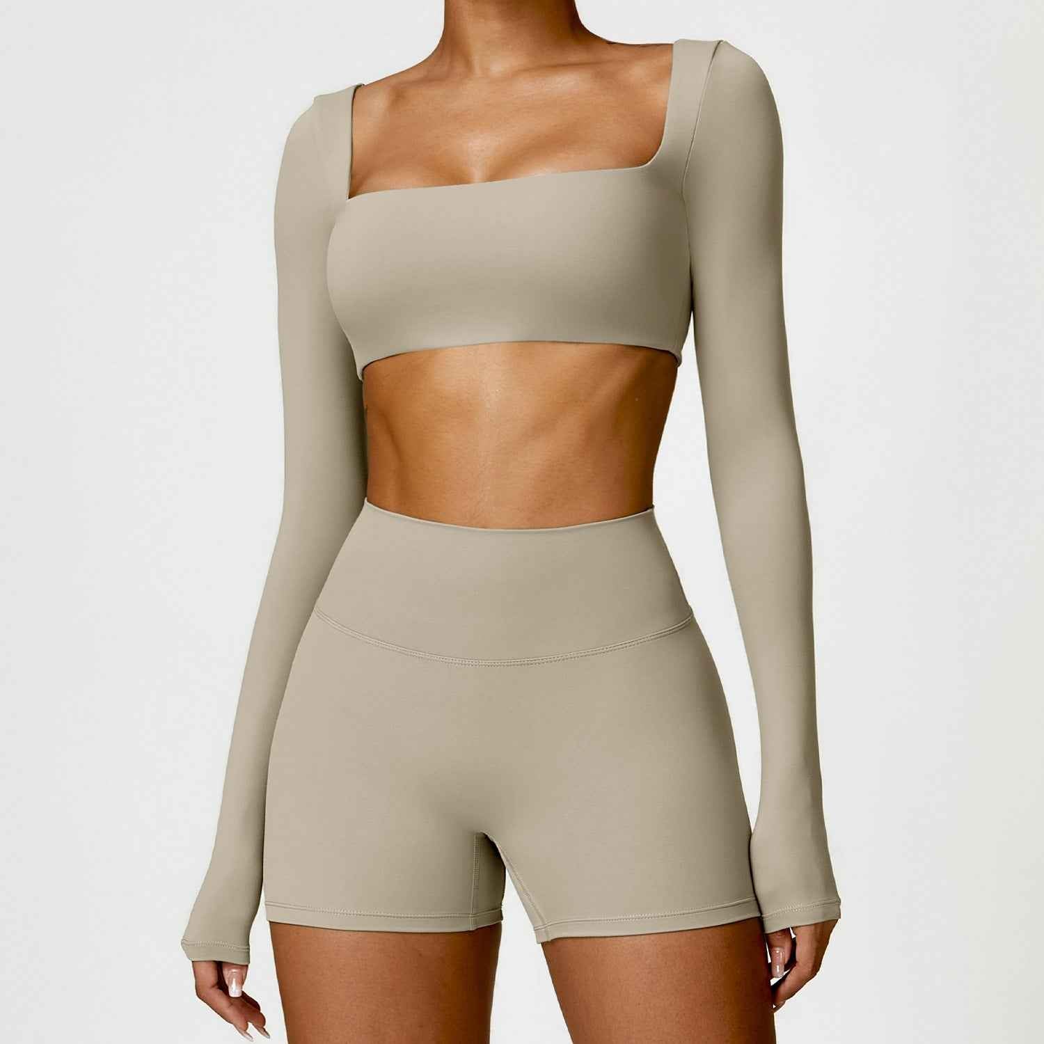 Winter Nude Feel Tight Yoga Suit High-waist Quick-drying Running Sports Workout Clothes