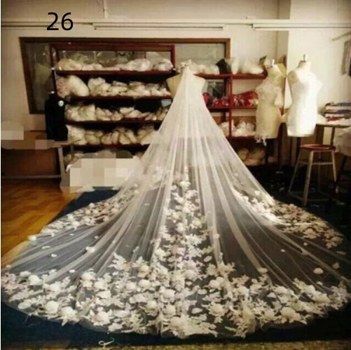 Bridal Wedding Dress Long Tail Luxury Super Fairy Wedding Veil by Mirlaine Univers