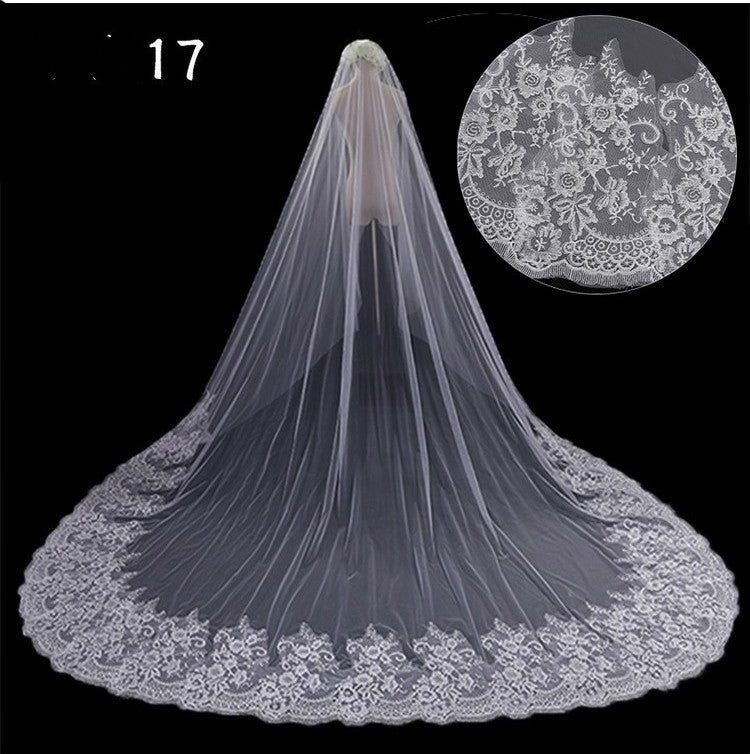 Bridal Wedding Dress Long Tail Luxury Super Fairy Wedding Veil by Mirlaine Univers