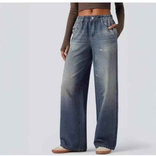 American-style Loose Wide-leg AutumnWinter New High-waist Slimming Denim Jeans For Women