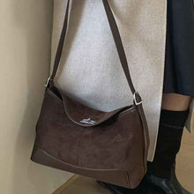 Stylish Suede Lock-Clasp Versatile ShoulderCrossbody Bag
