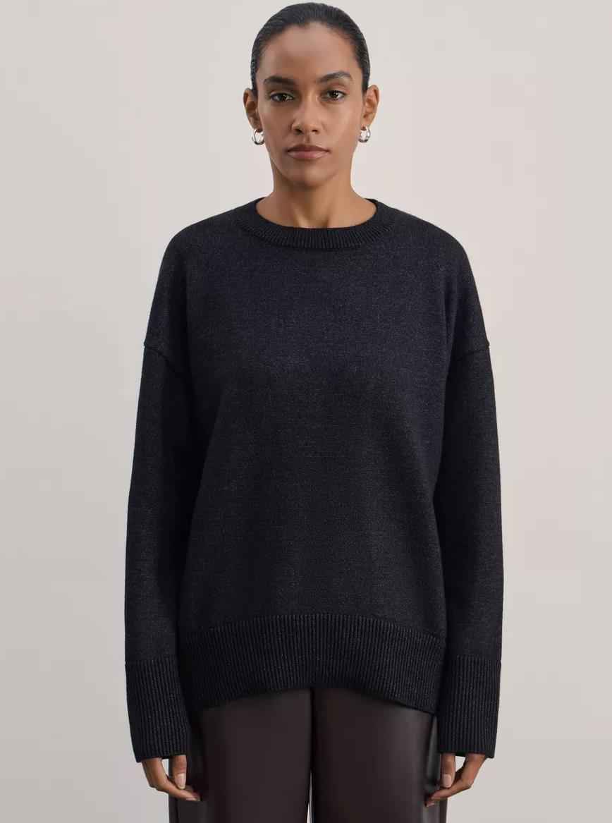 Women's Knitted Round Neck Solid Color Loose Fashion Sweater