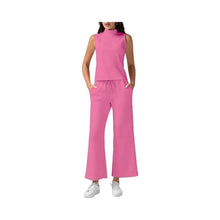 Turtleneck Slim-Fit Solid-Color Loungewear Cropped Pants Set With Drawstring