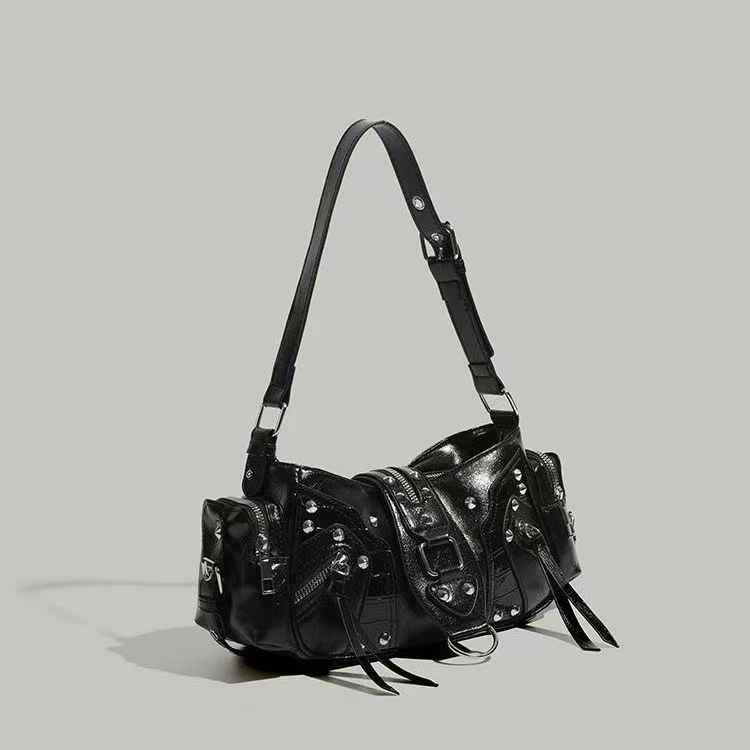 Edgy Y2k-style Single-shoulder Commuter Crossbody Biker Bag