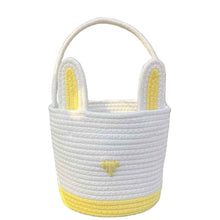 Easter Egg Portable Basket Cartoon Rabbit Hand-woven Cotton Cord Candy Bag