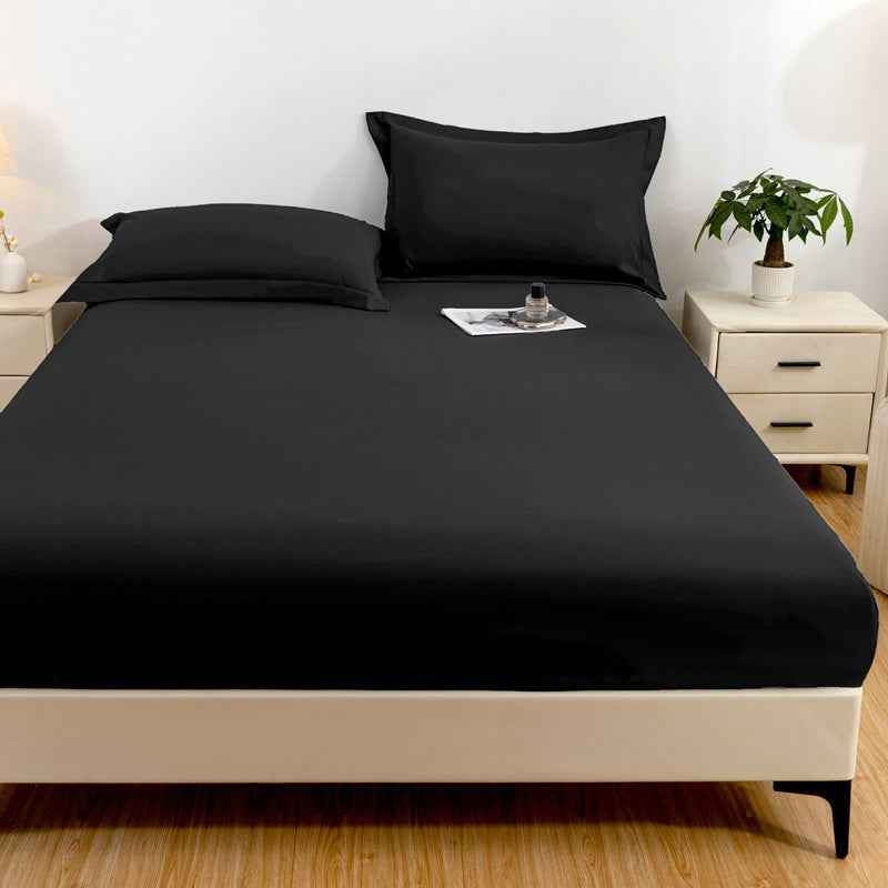 Solid Color Frosted Double Layer Water-proof Mattress Protective Cover Skin-friendly Soft Dustproof Protective Bedding