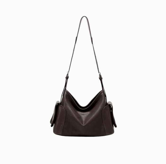 Large, Genuine Leather Crossbody Bag With Dual Handles