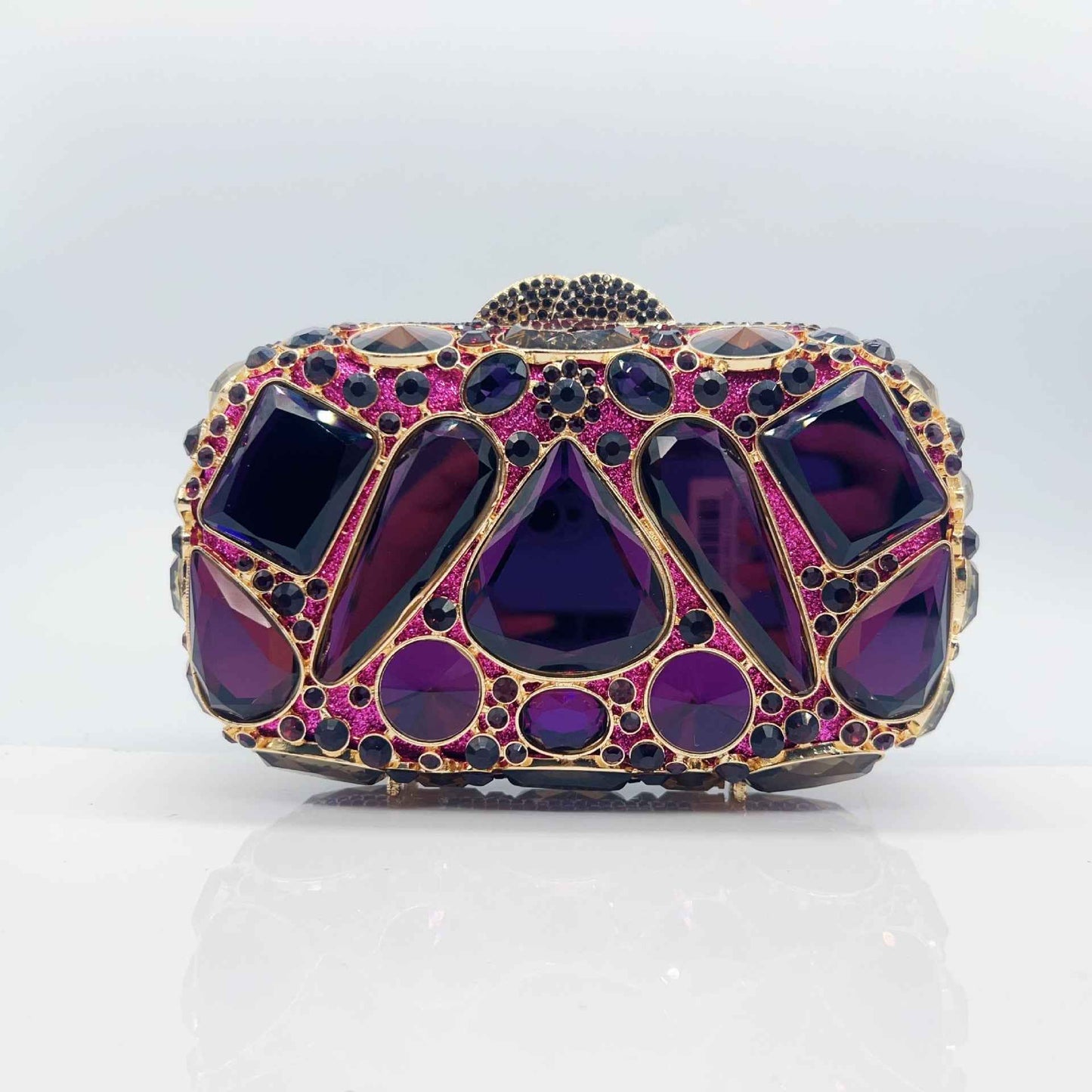 Diamond-Encrusted Evening Bag Glass Diamond Womens Clutch