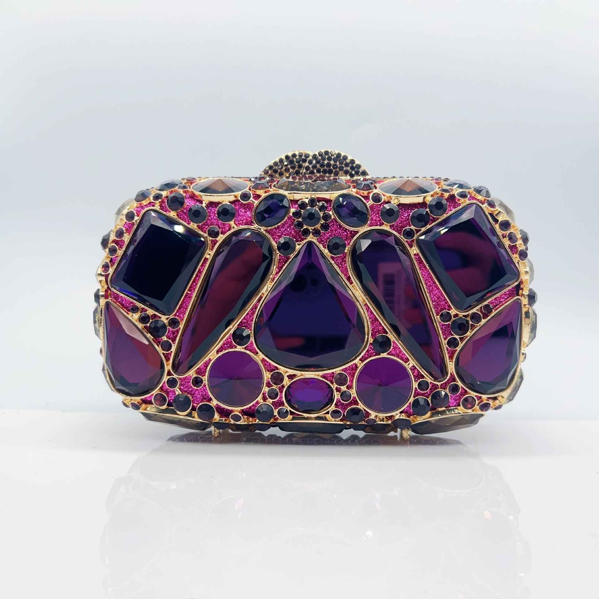 Diamond-Encrusted Evening Bag Glass Diamond Womens Clutch